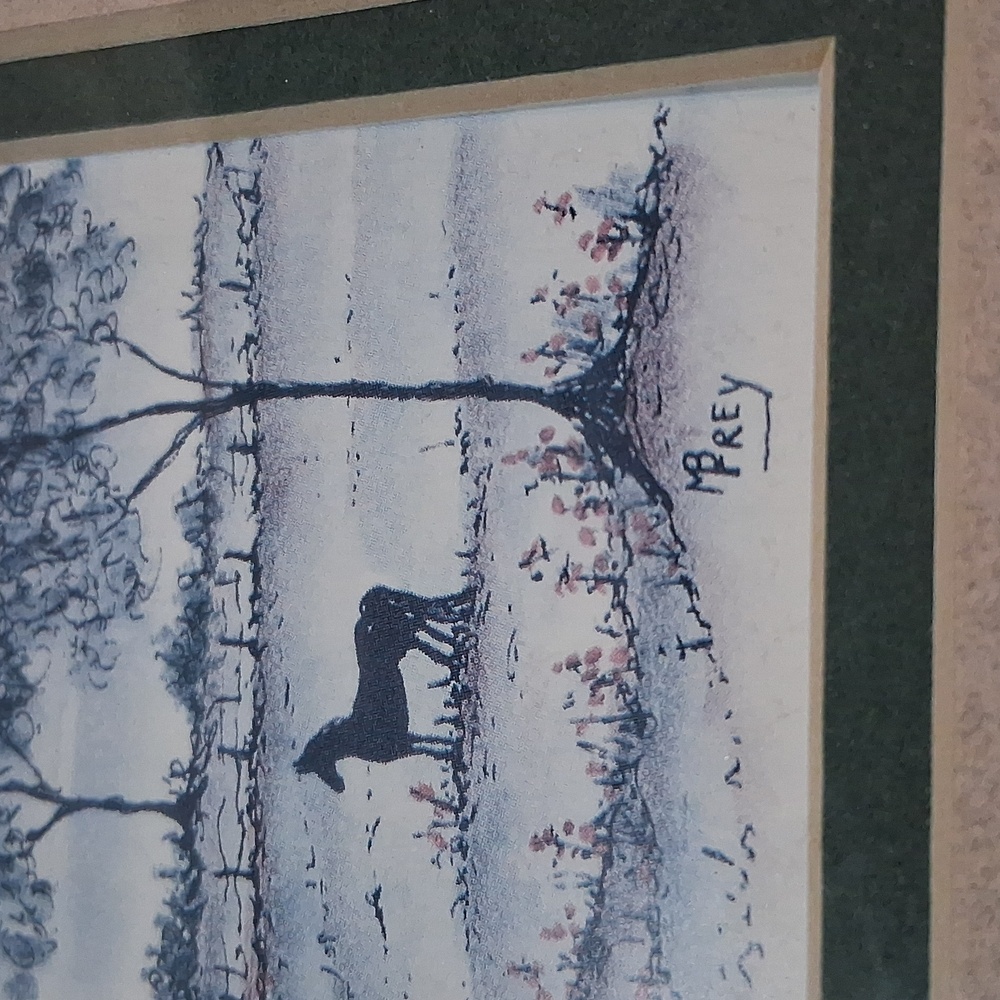 Vintage Pair M Frey Amish Country Art Lithographs Signed Numbered Carriage Buggy - Picture 11 of 16
